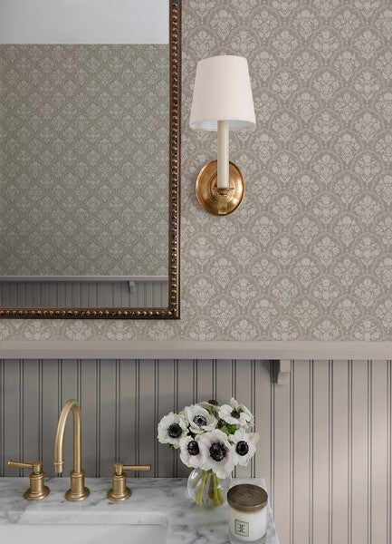 Frances Taupe Fishscale Wallpaper