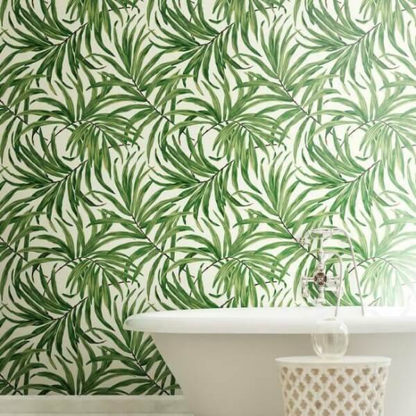 Bali Leaves Yellow & Tan Wallpaper