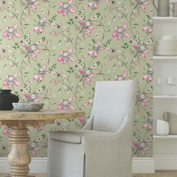 Dream Blossom Light Green Wallpaper