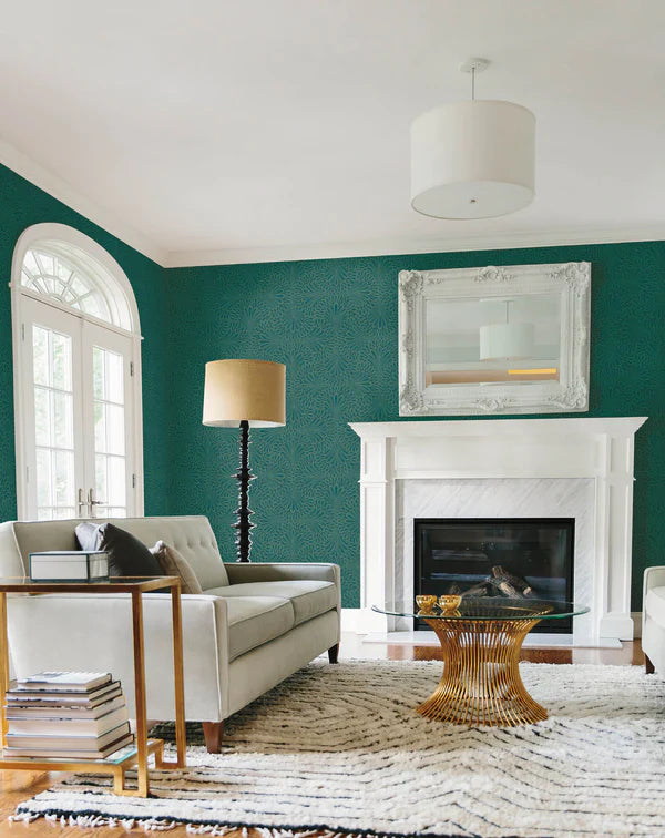 Blue/Green Deco Cabaret Wallpaper