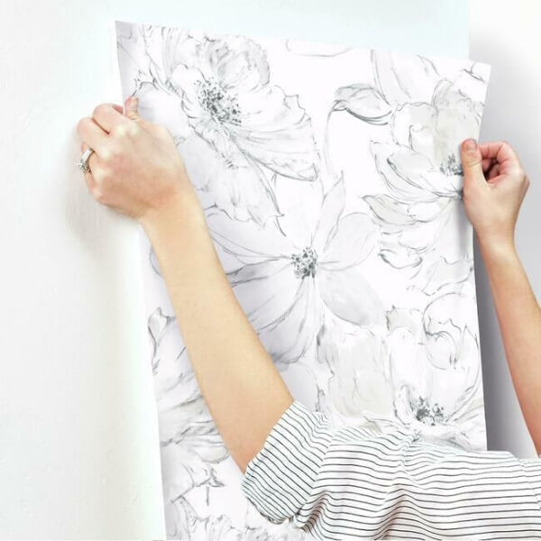 Floral Dreams Grey Wallpaper