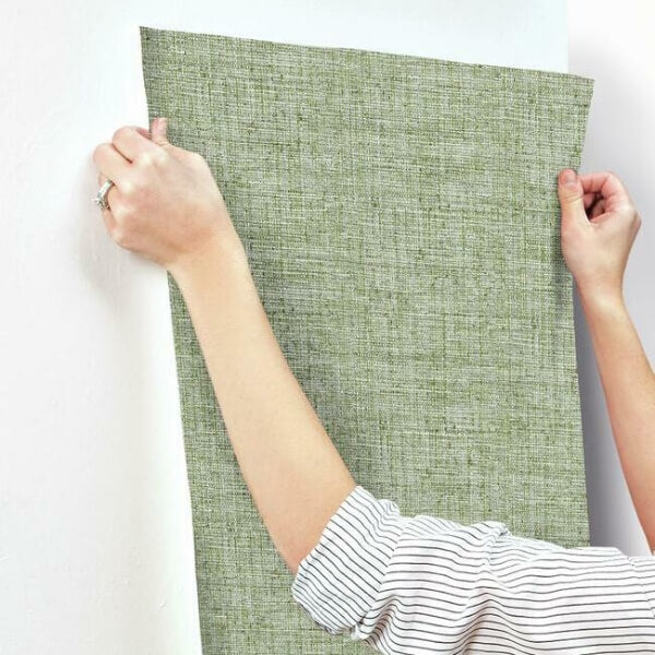 Papyrus Weave Green Wallpaper