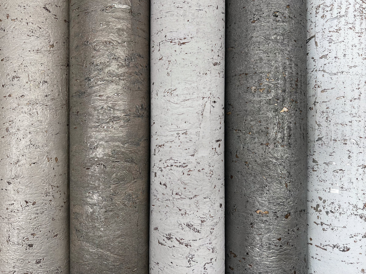 Pale Grey/Silver Cork Wallpaper