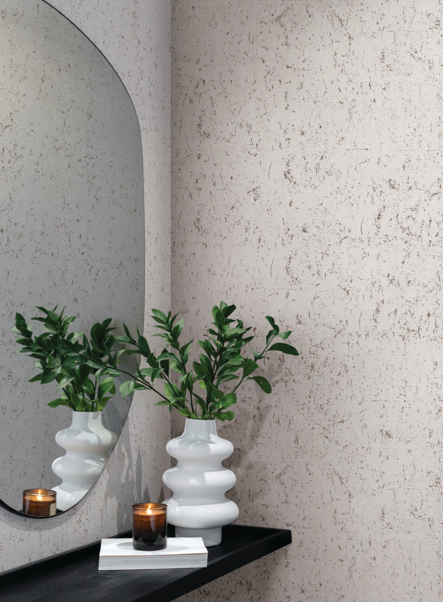 Pale Grey/Silver Cork Wallpaper