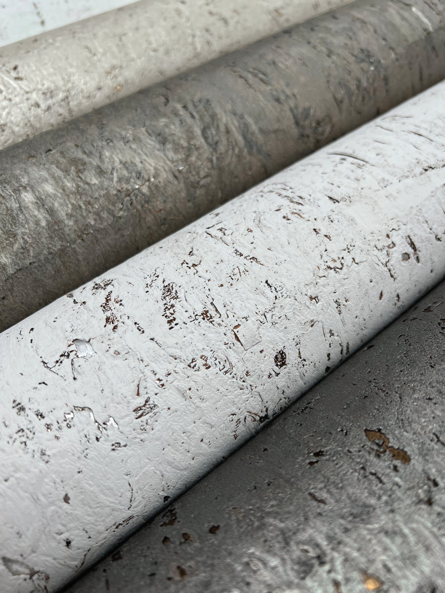 Pale Grey/Silver Cork Wallpaper