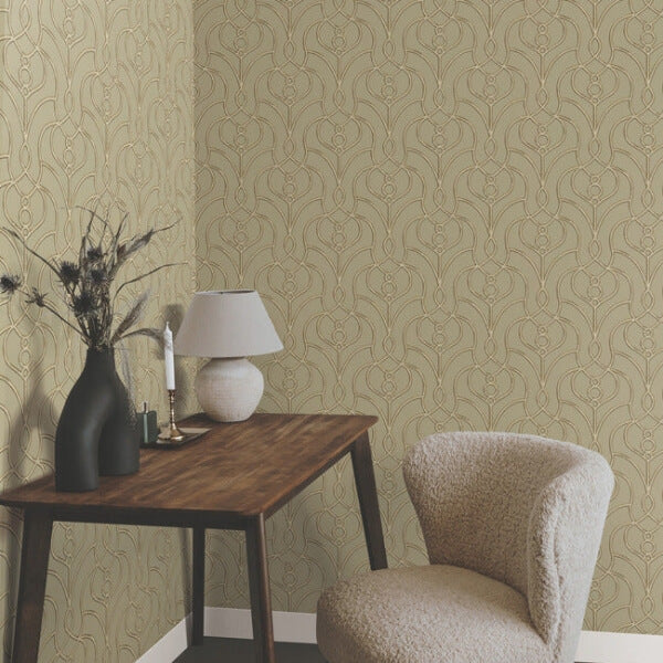 Divine Trellis Taupe Wallpaper