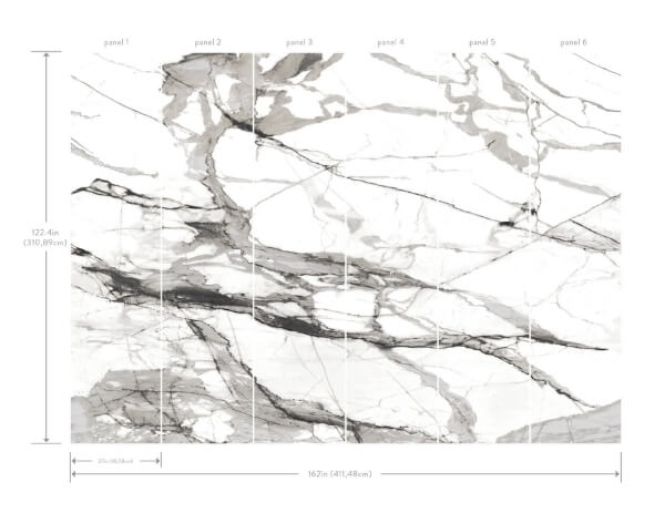 Imperial Marble Black & White Wall Mural