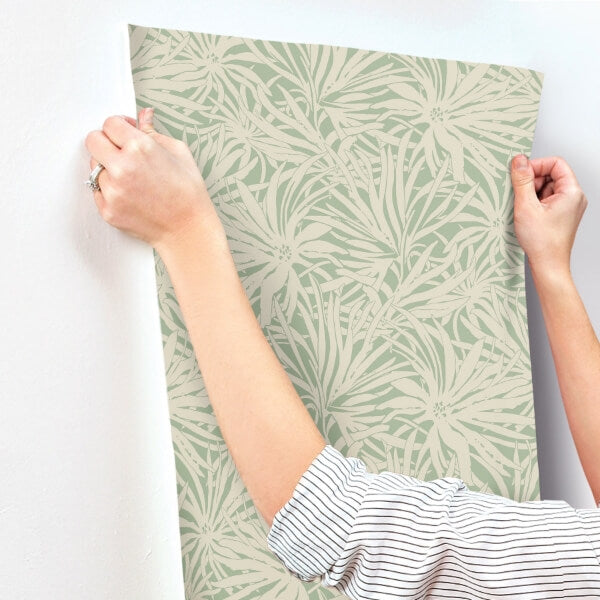 Floral Canopy Olive Wallpaper