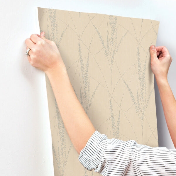 Graceful Willow Putty Wallpaper
