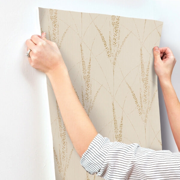 Graceful Willow Pale Straw Wallpaper