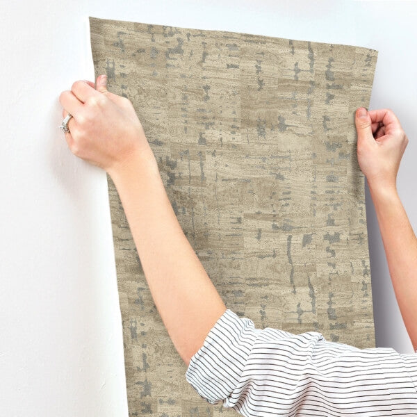 Pop The Cork Taupe Wallpaper