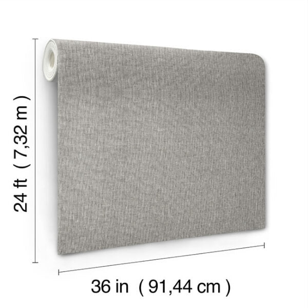 Sheer Linen Grey Wallpaper