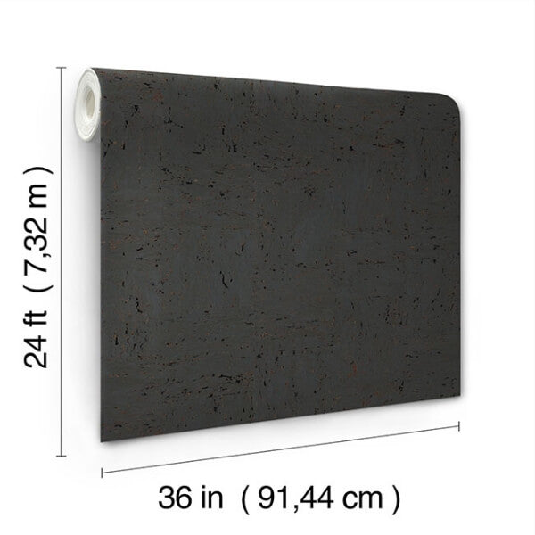Caldera Cork Dark Grey Wallpaper