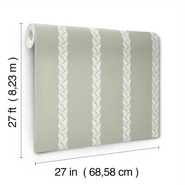 Braided Stripe Green Wallpaper