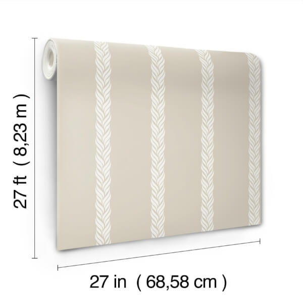 Braided Stripe Beige Wallpaper