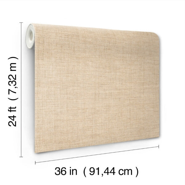 Tailored Weave Camel Wallpaper