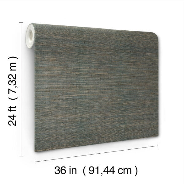Knotted Grass Dark Teal Wallpaper
