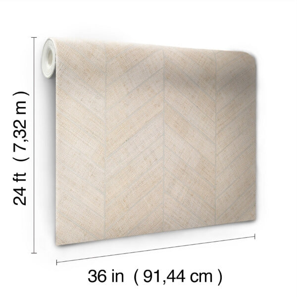 Atelier Herringbone White Wallpaper