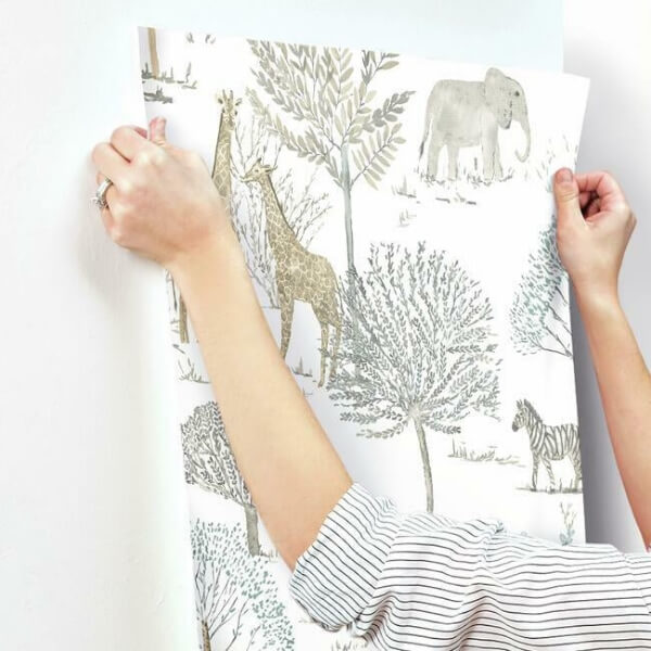 On the Savanna Neutral Wallpaper