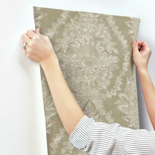 Charleston Damask Bronze Wallpaper