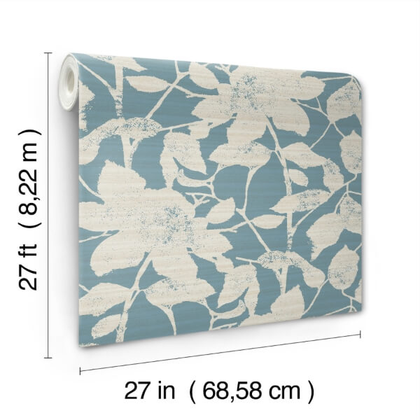 Solange Teal Botanical Wallpaper