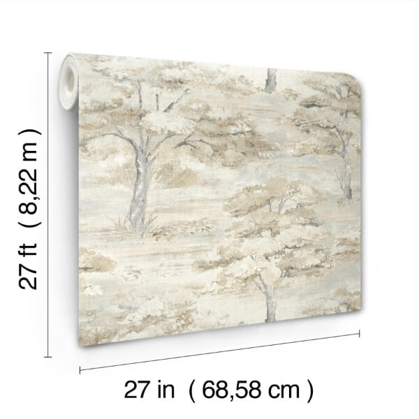 Moreno Neutral Woodland Wallpaper
