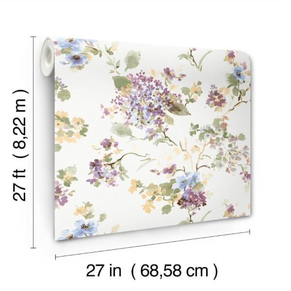 Veiled Garden Plum Floral Wallpaper