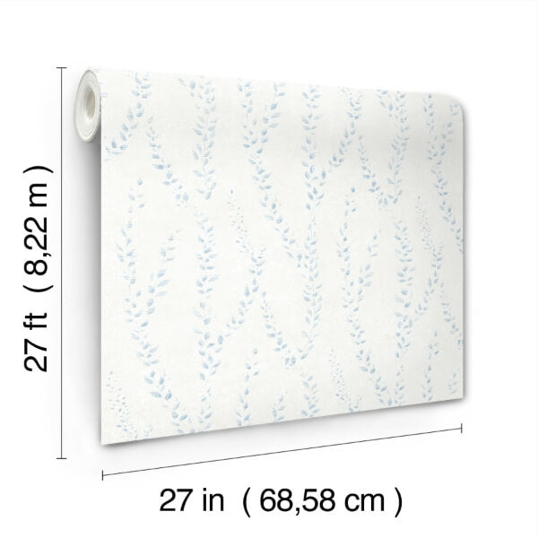 Alpenrose Sky Blue Vine Wallpaper