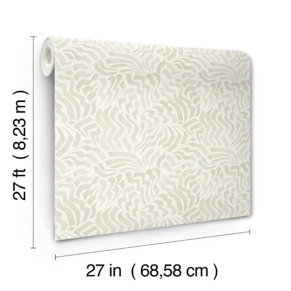 Zora Wave Light Grey Wallpaper
