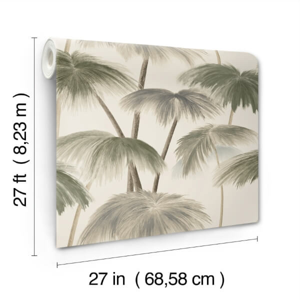 Plein Air Palms Vintage Wallpaper