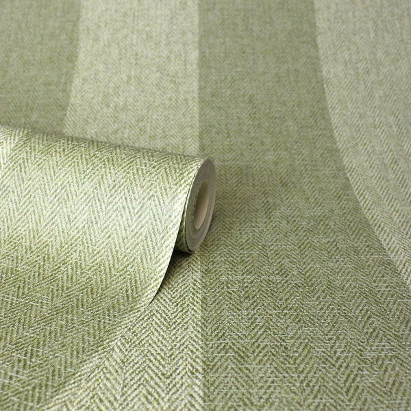 Finn Green Chevron Stripe Wallpaper