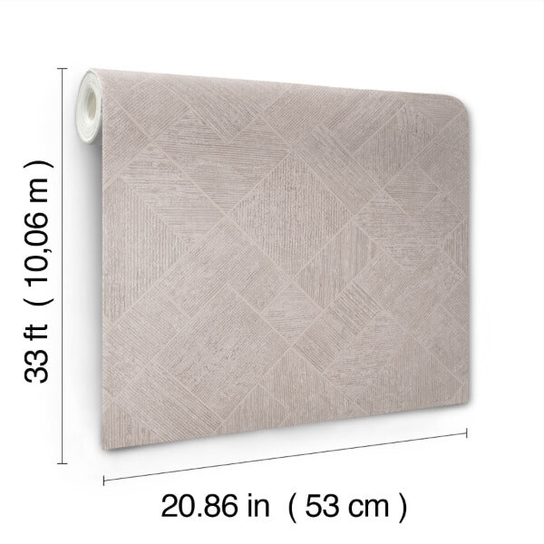 Marquetry Grey Tile Wallpaper