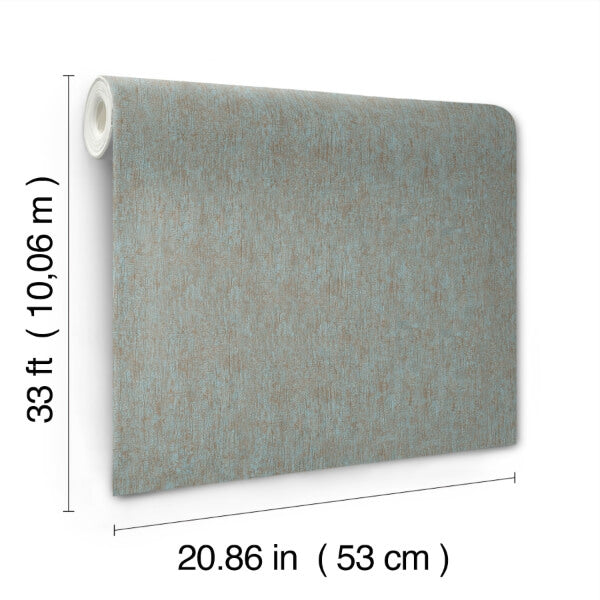 Dustan Teal Distressed Wallpaper