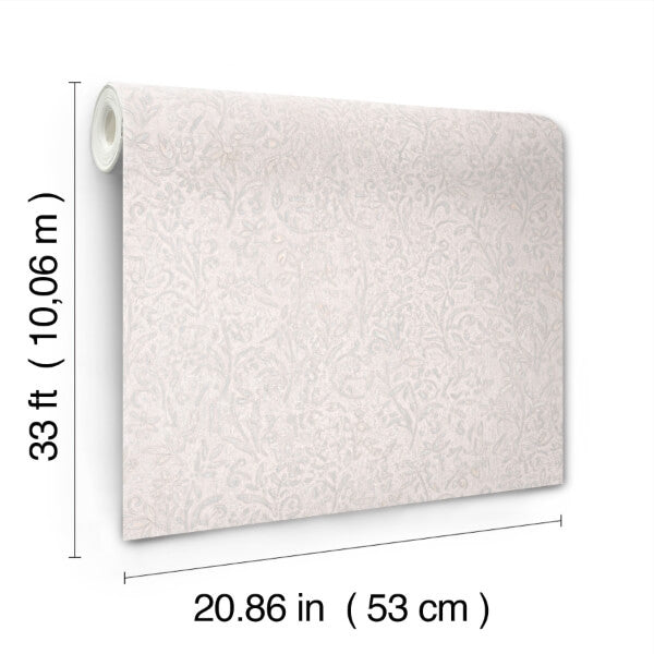 Sculpted Floral Aqua Relief Wallpaper