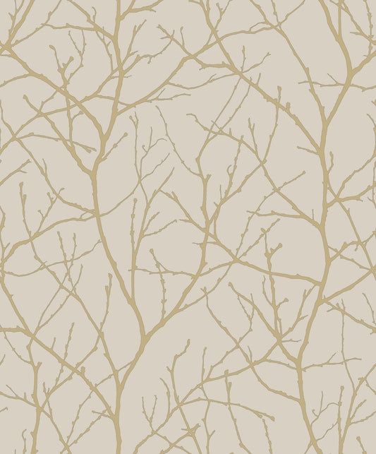 Beige & Gold Trees Silhouette Wallpaper Trees Silhouette