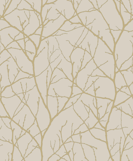 Beige & Gold Trees Silhouette Wallpaper Trees Silhouette