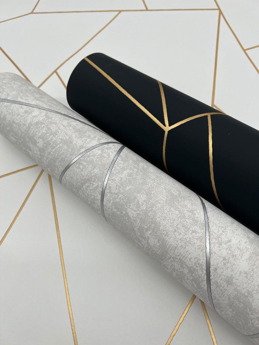 Light Grey & Silver Nazca Wallpaper Nazca