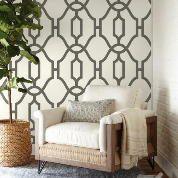 Repurpose Woven Trellis Charcoal Wallpaper