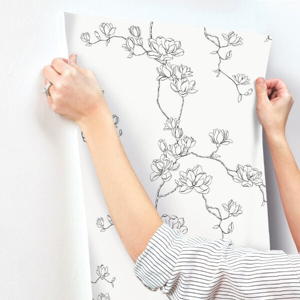 Magnolia Black Branches Wallpaper