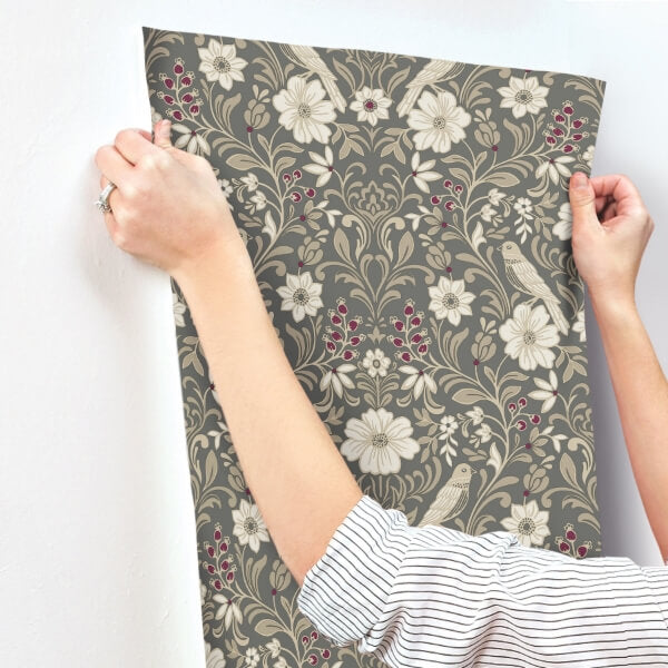 Colette Charcoal Wallpaper