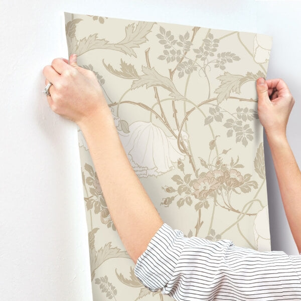 Gwendolyn Neutral & Coral Wallpaper