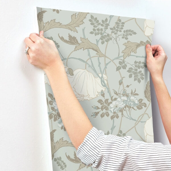 Gwendolyn Blue & Suede Wallpaper