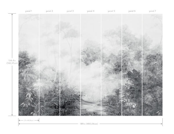 Woodland Black & White Wall Mural
