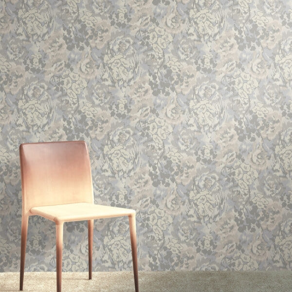 Flower Pot Grey Wallpaper