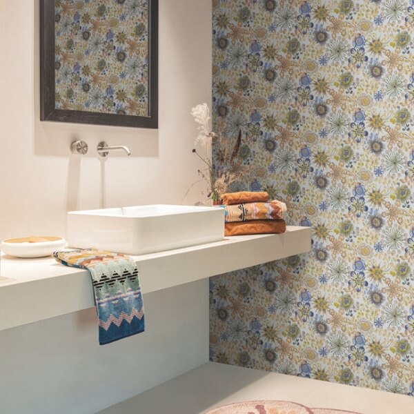 Magic Garden Blue & Green Wallpaper