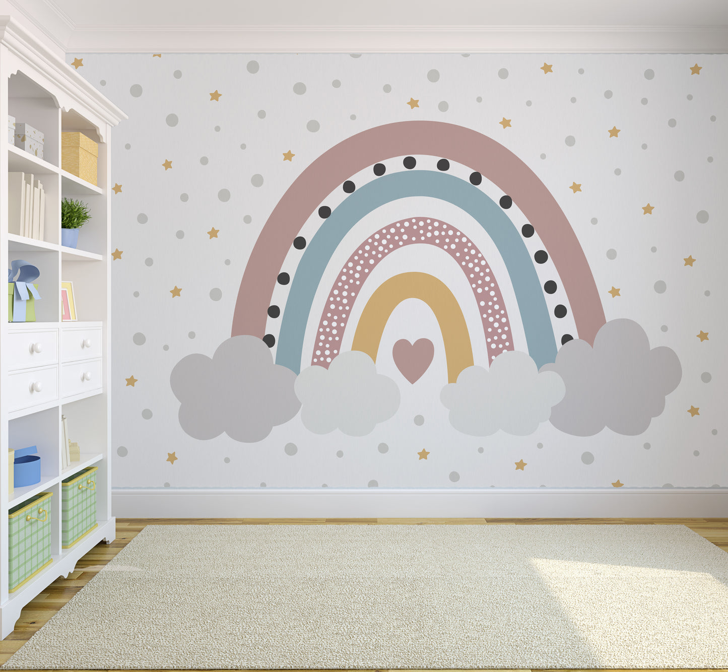 Sweet Pastel Rainbow Mural