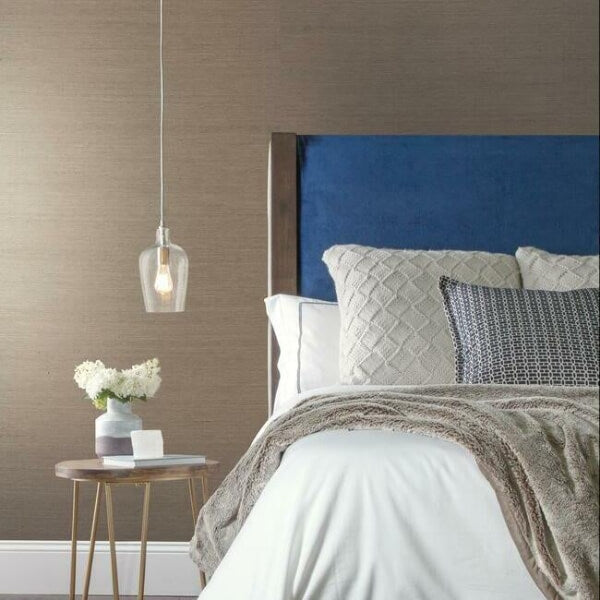 Sisal Grasscloth Brown Wallpaper