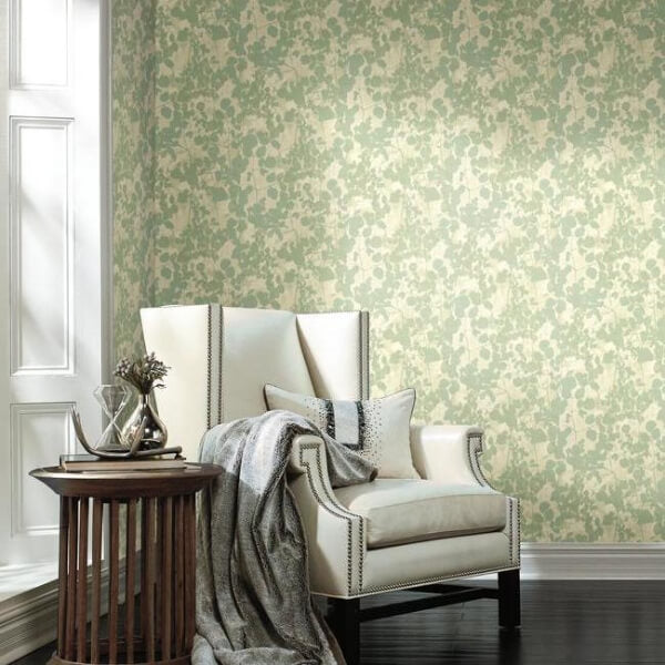 Pressed Leaves Green Wallpaper