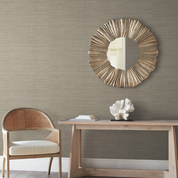 Tasar Silk Brown Wallpaper