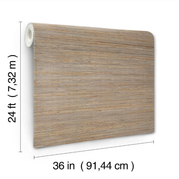 Bamboo Taupe Hemp Blend Wallpaper